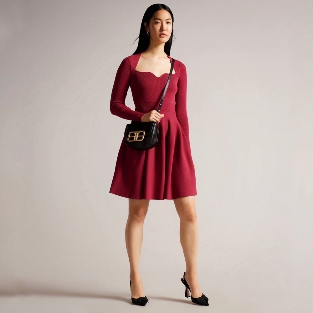 NWT Ted Baker Viennia sweetheart knitted skater Dress